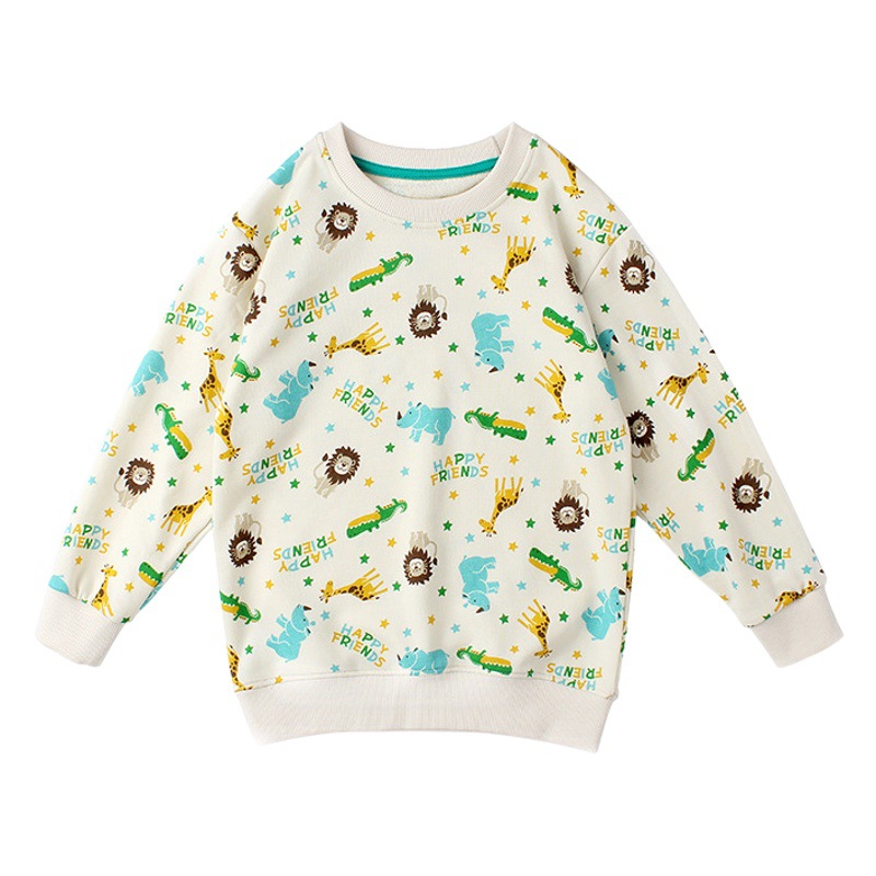 Children's clothing spring Korean version of the new children's long-sleeved sweatshirt middle children's cartoon full print base shirt boys' sweatshirt wholesale