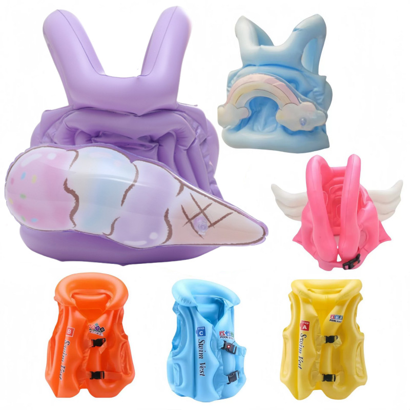 Picture of abc inflatable swimsuit children's pvc inflatable safety vest thickened large buoyancy children's swimming leak-proof swimsuit