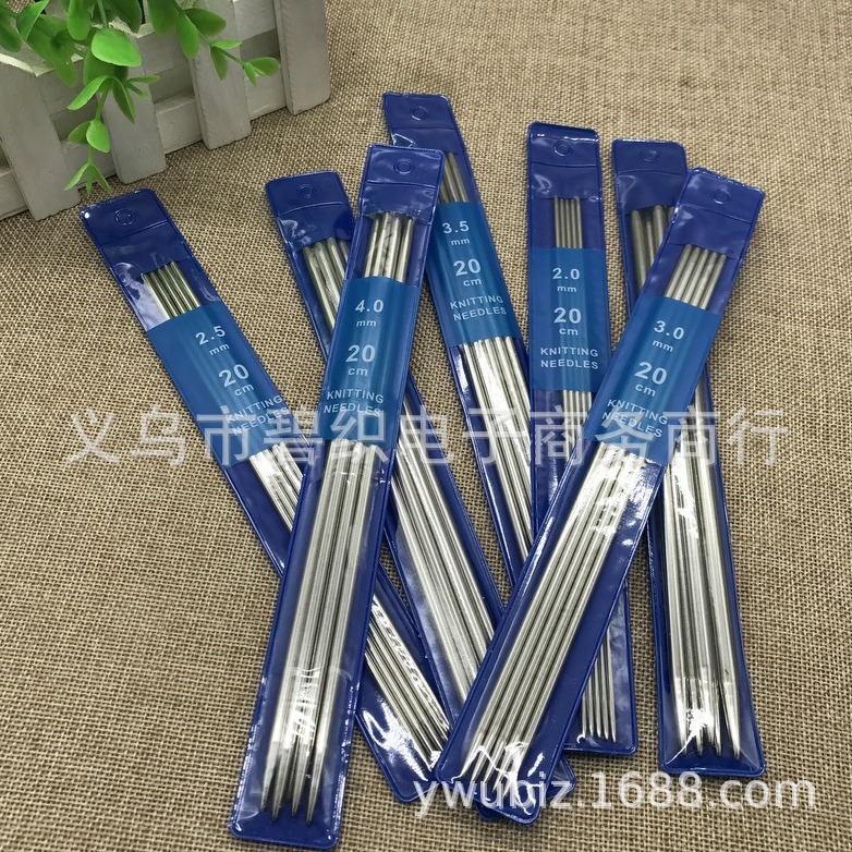 Picture of Inside and outside sales 20CM double pointed short straight needle stainless steel sweater Needle 7 pairs a set of 5 pieces a pair 2-5.0MM