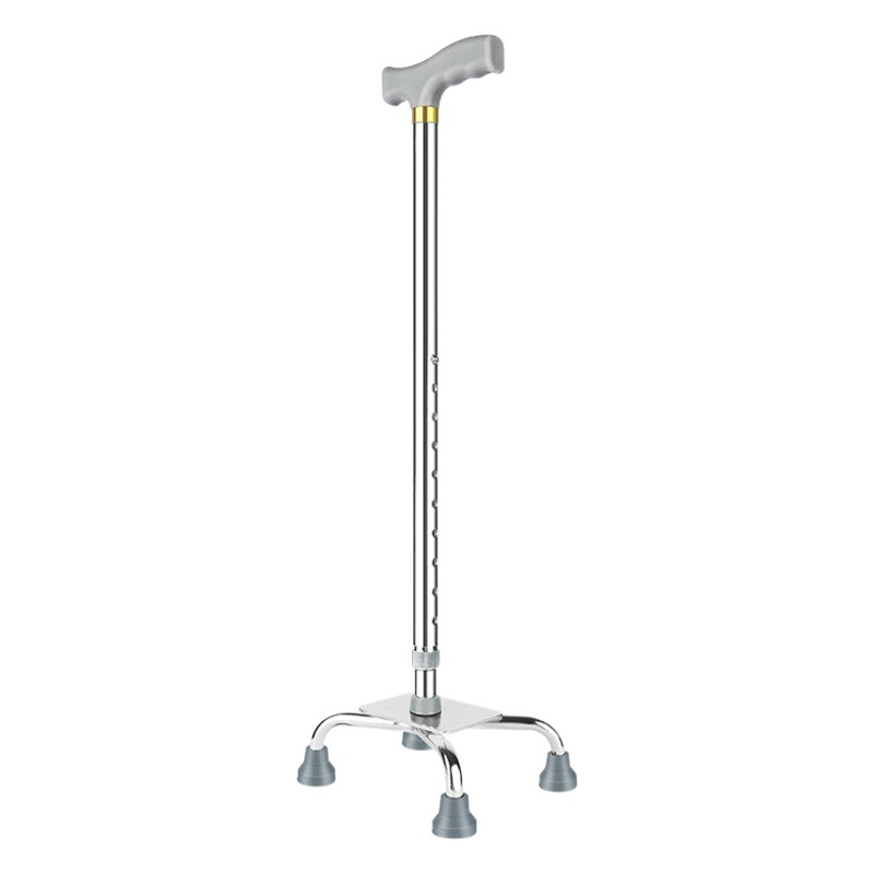 Factory supply aluminum alloy four-legged walking stick four-legged walking stick walking stick for the elderly four-legged walking stick walking stick height adjustable