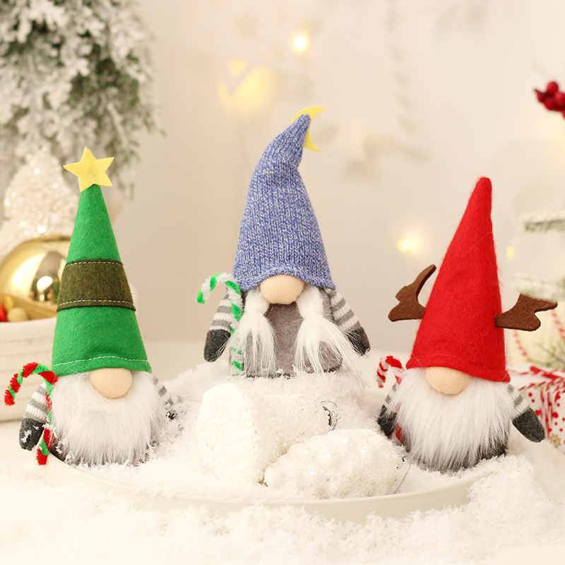 Cross-border New Christmas Decorations Dummy Antlers Faceless Doll Ornaments Christmas Party Window Decoration
