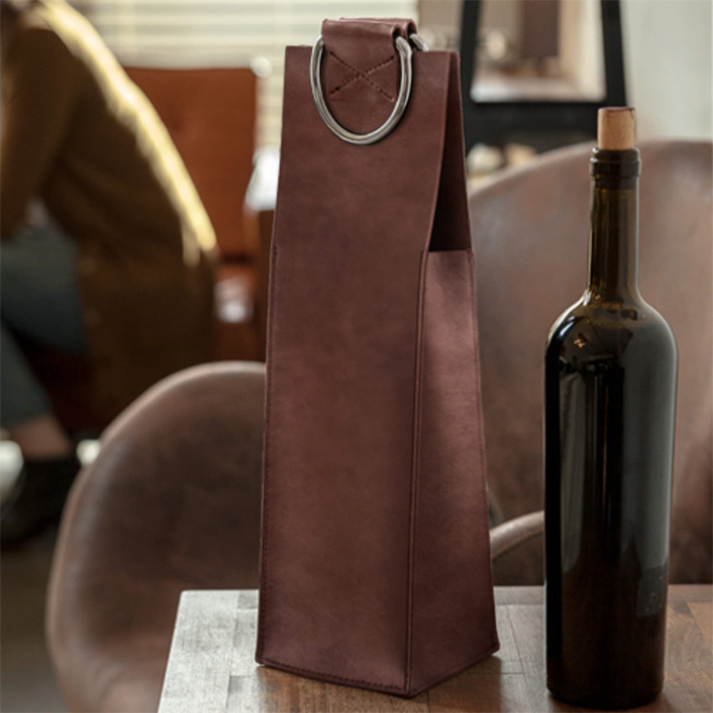 Picture of Ready Stock Wine Packaging Gift Box Satchel Red Wine Storage Gift Box Bag Leather Wine Storage Bag Set