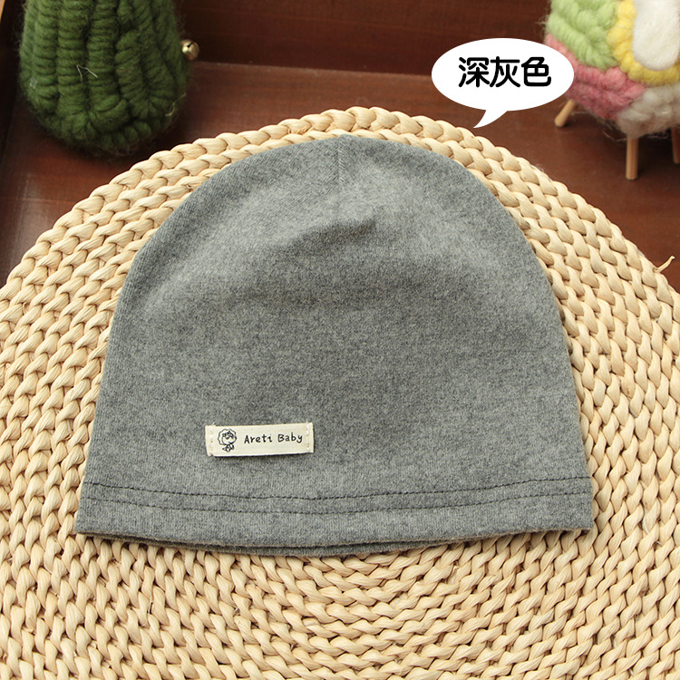 Picture of Single-layer thin spring and autumn children's cotton knitted hat baby hat newborn infant solid color cap