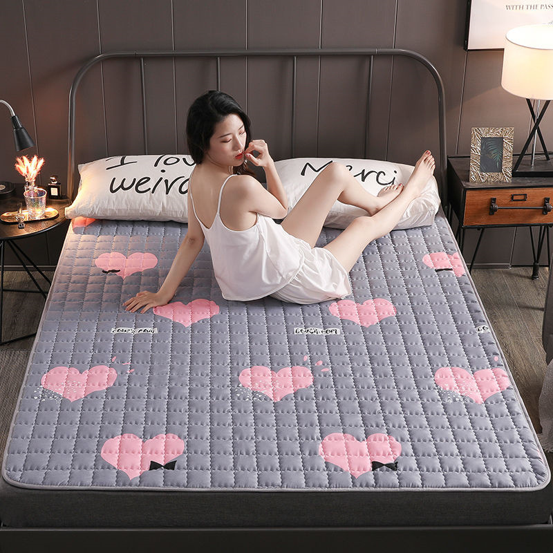 Picture of Four Seasons Mattress Cushion Household Protective Pad Thin Student Dormitory Single Bed Mattress Cushion Folding Bedroom Double