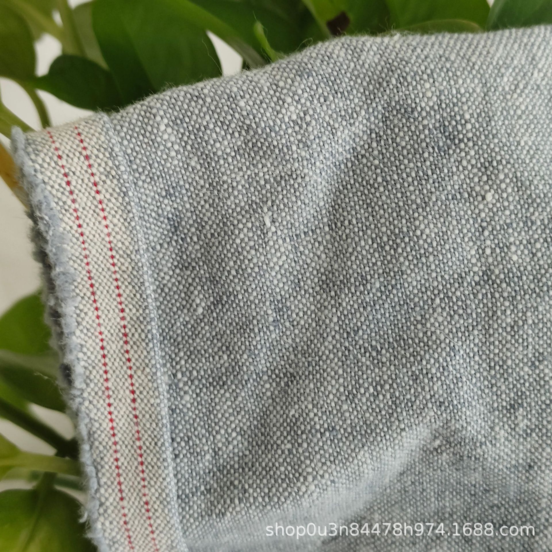 Pure Linen Yarn-dyed Denim Blue Wide Fabric, Thick and Above 300GSM, 280CM Wide Enzyme Linen