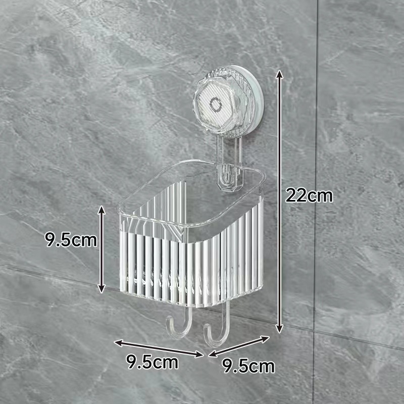Picture of Bathroom strong suction cup storage rack household punch-free cosmetic mouthwash Cup rack kitchen wall-mounted seasoning storage rack