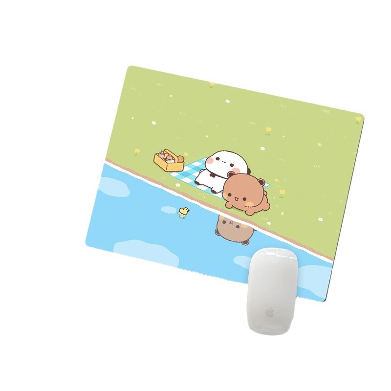 Picture of One or two cloth small size mouse pad office computer keyboard pad cartoon cute panda thick lock edge wrist pad
