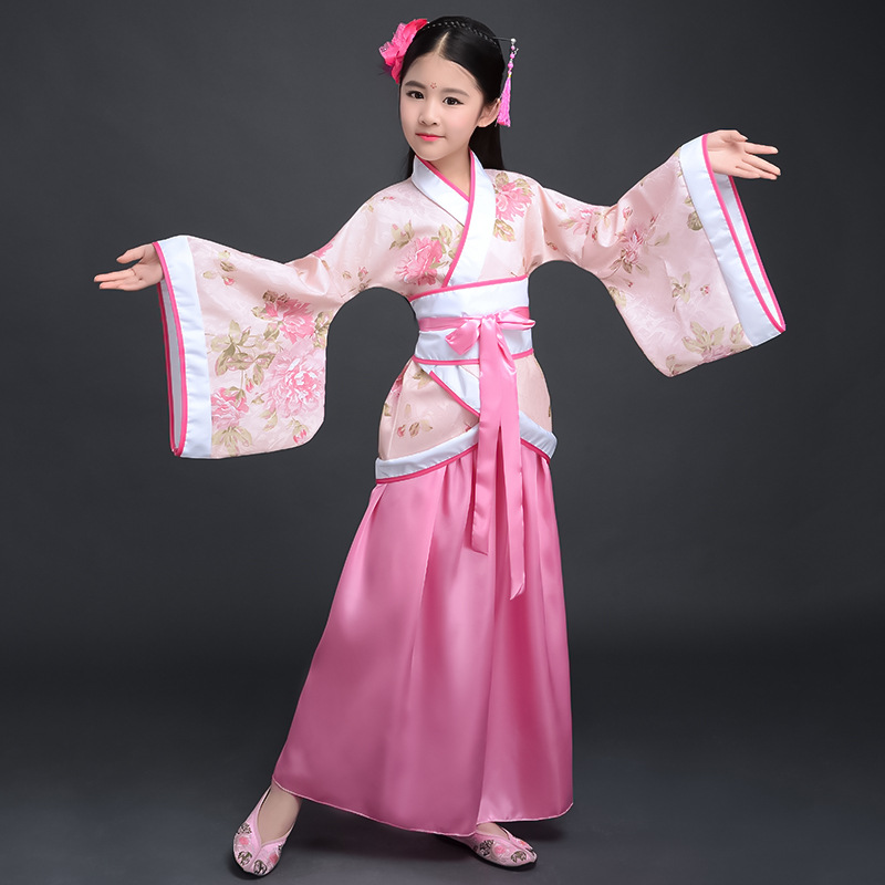 Picture of Children's Ancient Costume Female Hanfu Tang Costume Qin Dynasty Spring and Autumn Warring States Three Kingdoms Imperial Concubine Costume Han Dynasty Gege Ancient Performance Costume