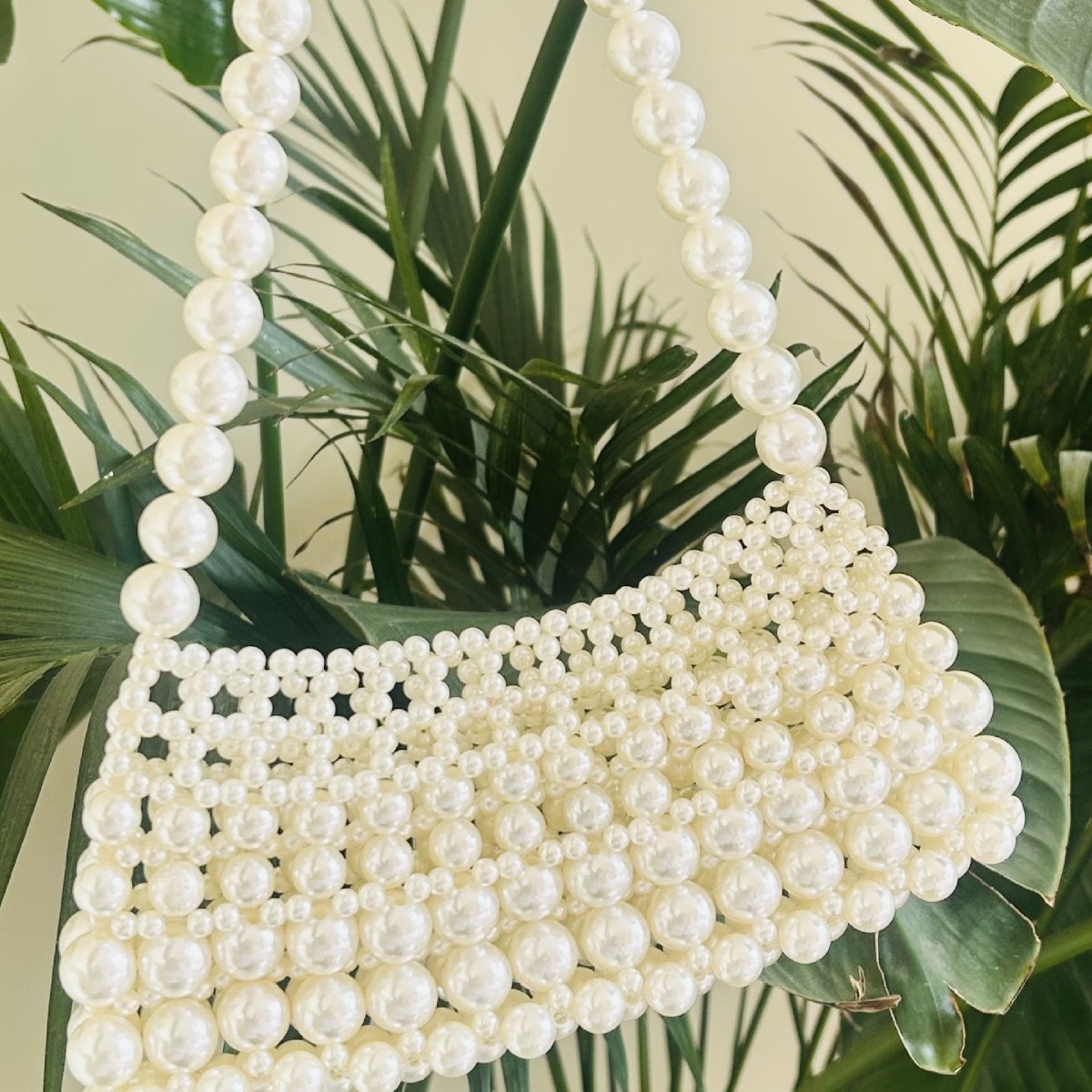 French Retro Style Handbag Women's Pearl Bag Summer Handmade Woven Bag Homemade Bag Jewelry Beaded Bag All-match