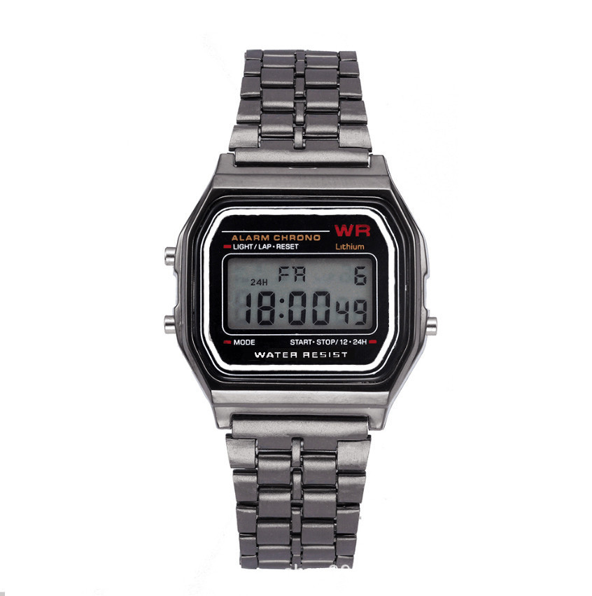 Picture of 2023 steel belt led electronic watch ultra-thin gold and silver Cold Light watch F91W steel belt Harajuku style fashion multi-function table