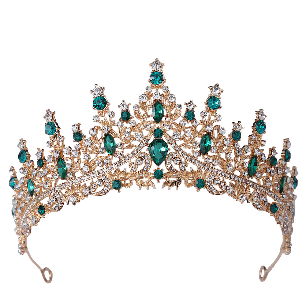 Picture of Bridal Crown New European-style headdress alloy with rhinestone crystal wedding dress accessories Amazon hair accessories