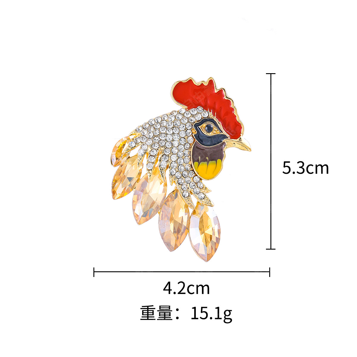 Picture of Japanese Style Cute Full Diamond Glass Chick Style Brooch Zodiac Pin Jacket All-match Creative Animal Corsage