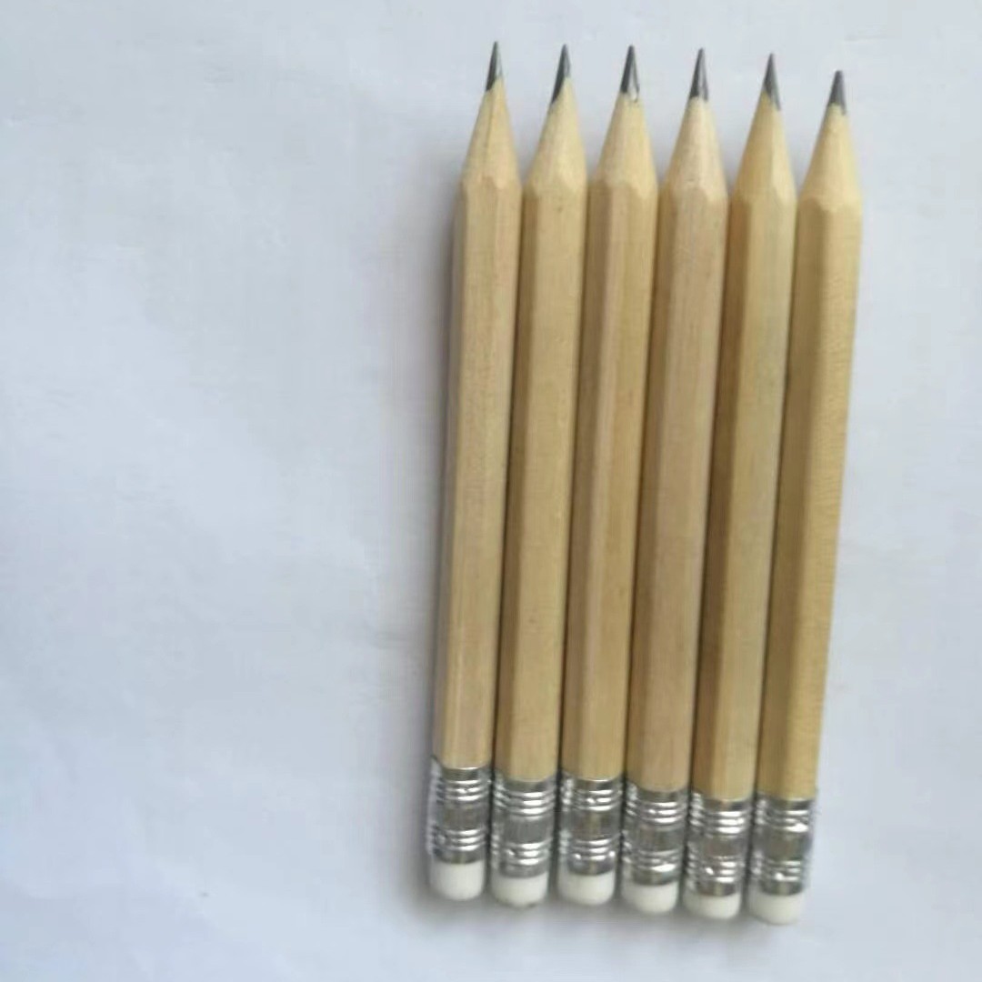 Picture of Log Short Pencil with Eraser Golf Pencil Hexagonal Round Club Hotel Conference Pencil