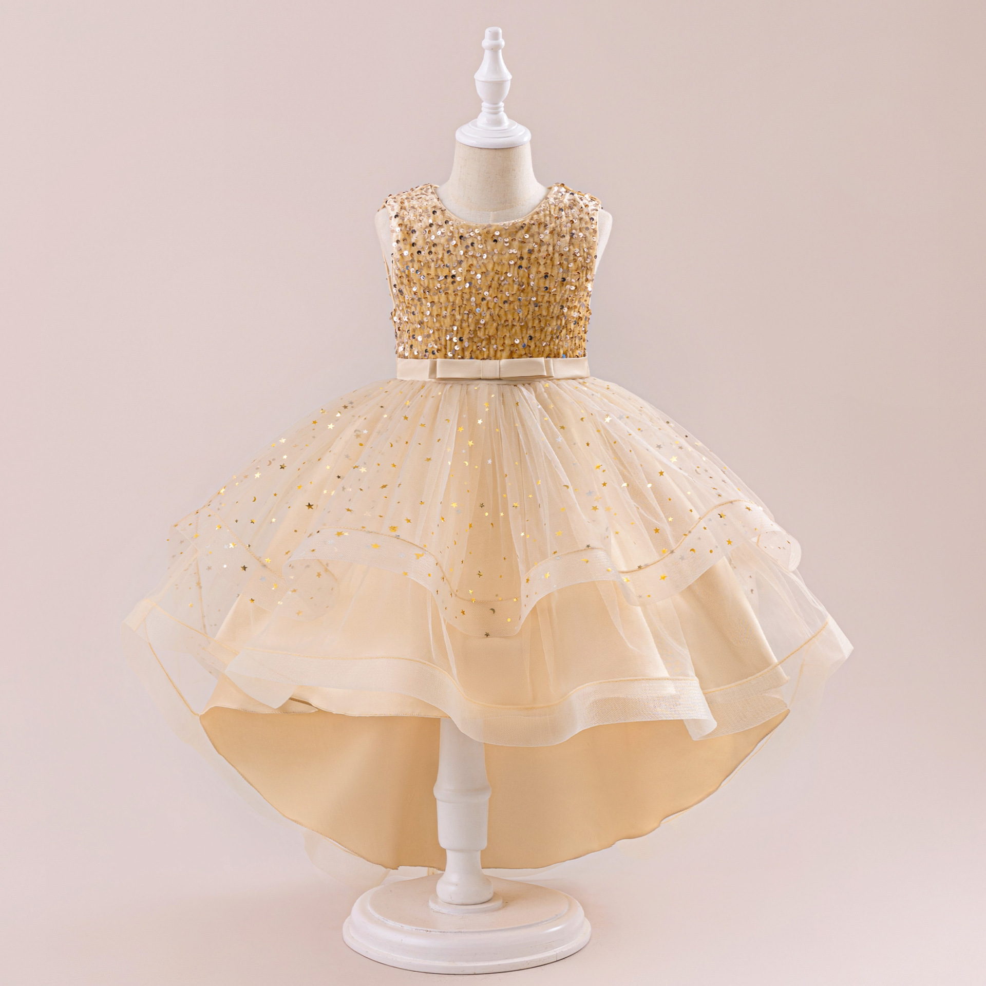 Picture of Cross-Border Girls' Dress Princess Dress European and American Sequined Flower Girl Fluffy Tail Skirt Children's Catwalk Stage Performance Clothing