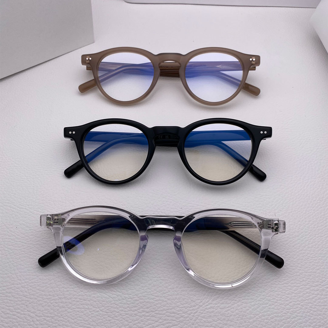 Picture of 2024 Co-Branded Ultra-Light Plate Gm Round Frame Glasses Mm116 Margiela Fashionable Black Frame Women's Anti-Blue Light and Light