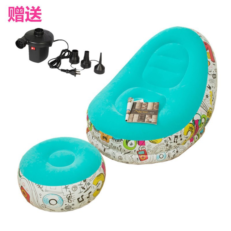 Picture of Cross-border Spot Thickened Flocking Inflatable Sofa Lazy Sofa Internet Celebrity Single Comfortable Sofa Nap Recliner Creative