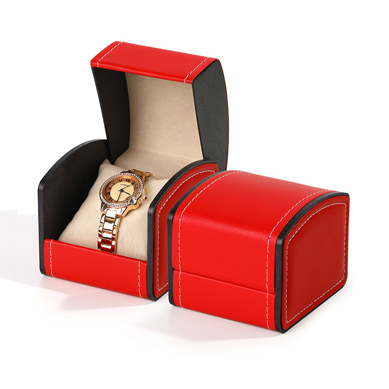 Picture of High-grade arched flip watch box wholesale watch packaging box men PU bracelet watch storage box mechanical watch box