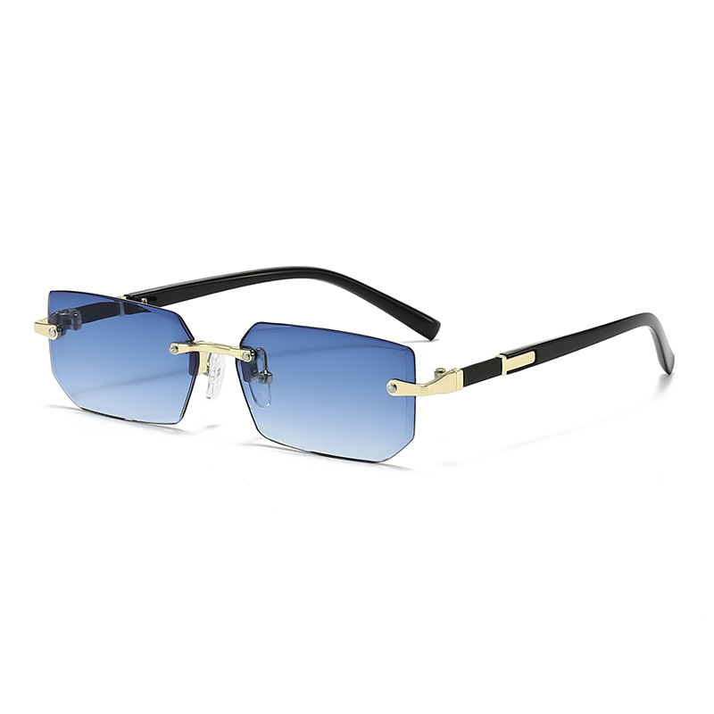 Picture of New Rimless Fashion Sunglasses European and American Trendy Cut-Edge Sunglasses Personalized Jelly Color Sunglasses Rimless Sunglasses