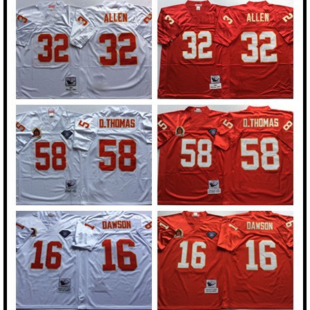 Cross Border Rugby Suit Kansas City Chiefs Hall of Fame 58#16#MN Retro Jersey Men's Sportswear Wholesale