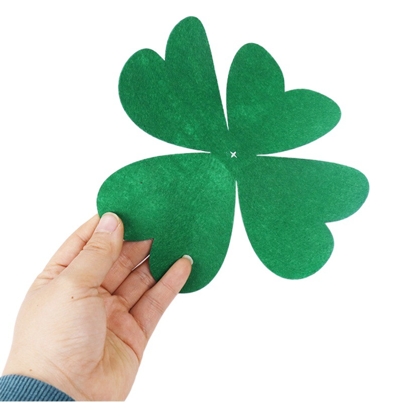 Manufacturers supply four-leaf clover felt decoration fashion new solid color four-leaf clover felt pad multi-purpose felt products