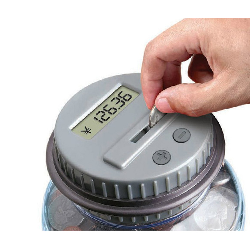 Picture of Electronic Counting Piggy Bank European Dollar Dollar Dollar Rmb Bucket Transparent Piggy Bank Full of Creative Wholesale