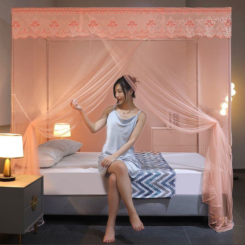 Picture of 2025 New Mosquito Net Home Bedroom Large Sheets Single Bed Dormitory Floor Stand Old-Fashioned Palace 1.5m Bed 1.0