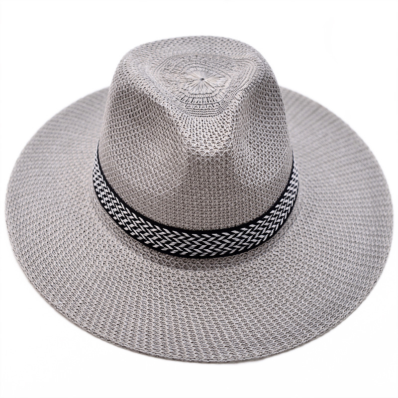 Picture of Farmer Straw Hat Summer Outdoor Men's Sunscreen Sun Hat Breathable Cool Hat Men's Fishing Straw Hat Middle-aged and Elderly Fisherman Hat