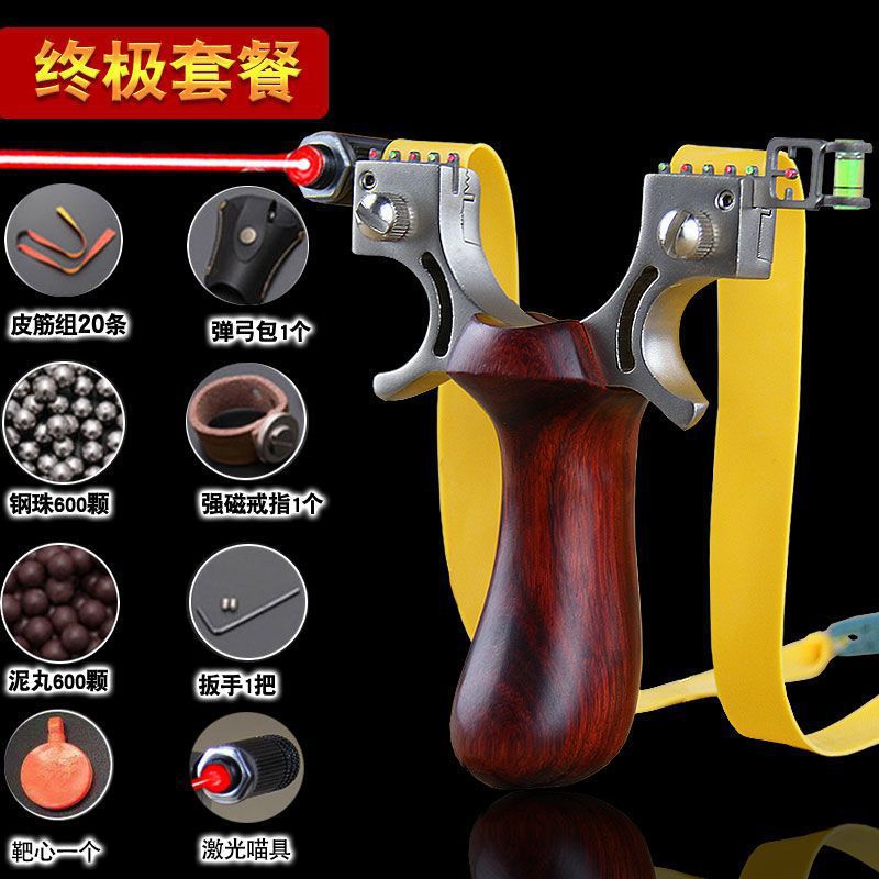 Picture of New Aluminum Alloy Hunter Slingshot Adult Outdoor Combat Great Power Stainless Steel Hunter Elephant Flat Leather Bow