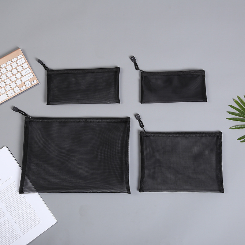 Picture of Mesh Toy Storage Transparent Zipper Bag Nylon Plus Upgrade Encryption Mesh Pencil Bag Student Examination Pencil Bag Makeup Wash