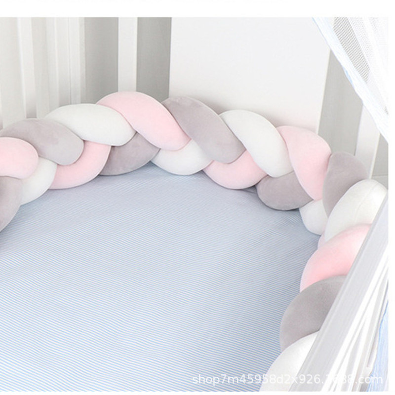 Picture of Baby Bed Circumference ins New Hand-Woven Long Knotted Ball Three-strand Brait Anti-collision Soft Bag Baby Bed Circumference