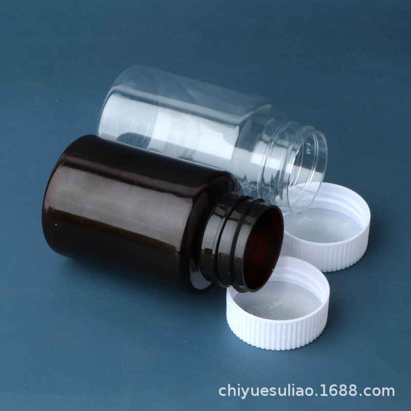 Picture of 30 50 100ml Transparent Plastic Bottle Medicine Bottle Capsule Bottle Pet Sub-Bottle Wide Mouth Bottle Health Care Product Bottle