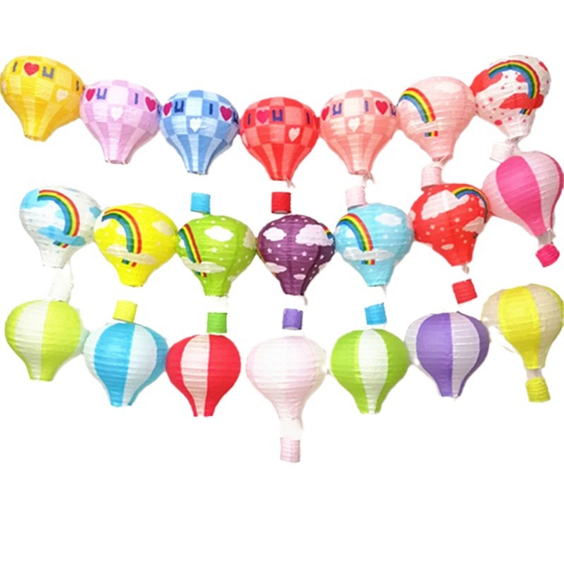 Picture of Hot Air Balloon Paper Lantern Decoration Shopping Mall Store Celebration Kindergarten Corridor Hanging Decoration Birthday Party Celebration Venue Layout