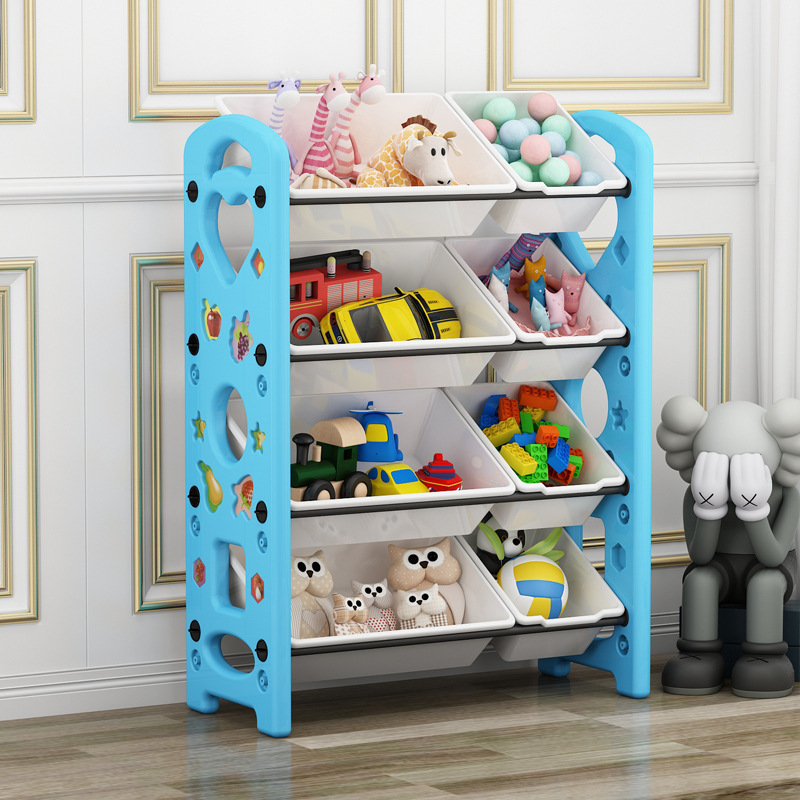 Picture of Children's Toy Storage Rack Household Kindergarten Baby Storage Rack Floor Multi-Layer Finishing Rack Storage Cabinet Plastic Basket