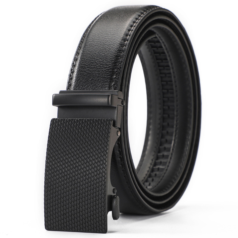 New Amazon cross-border hot men's real leather automatic buckle pants belt fashion casual belt in stock