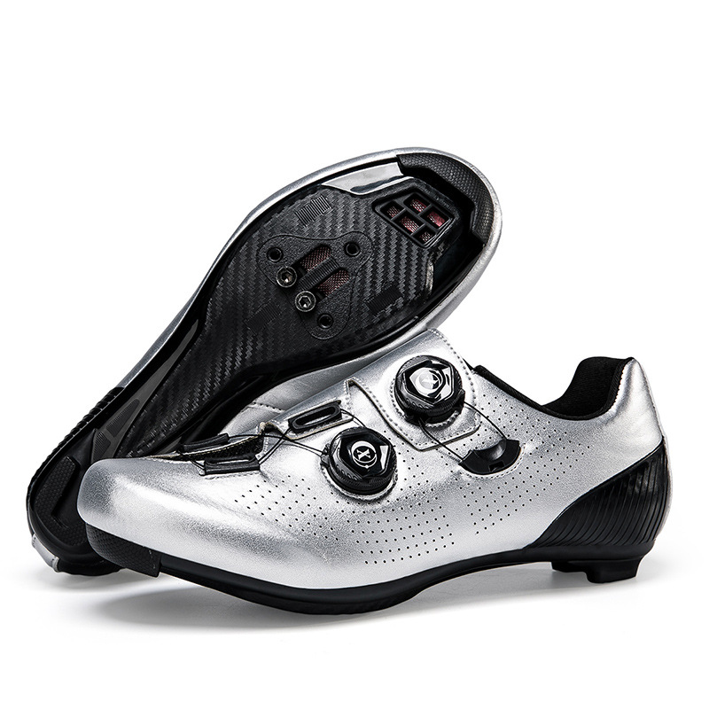 Picture of New Style Cycling Shoes with Lock Double Buckle Lock Shoes for Men and Women Road Bike Booster Shoes Hard Sole Mountain Bike Rubber Sole