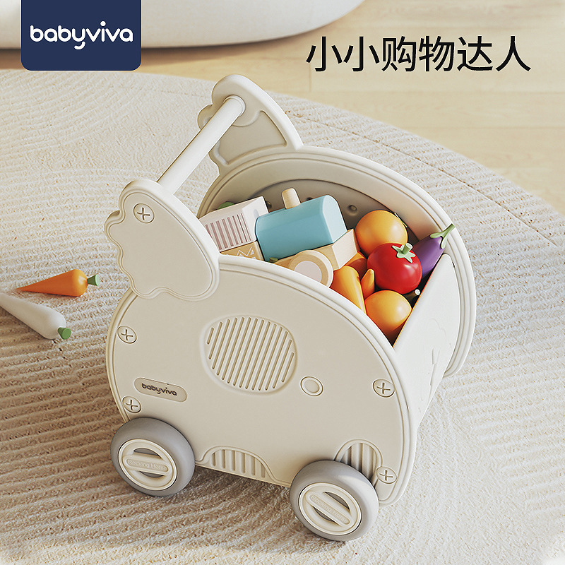 Picture of Baby Shopping Cart Storage Rack Large Capacity Children's Trolley Storage Cabinet Household Storage Box for babyviva