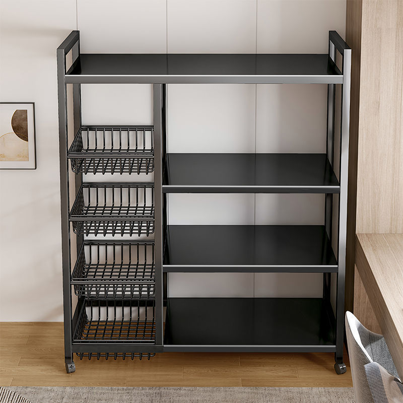 Kitchen Rack Floor-Standing Multi-Layer Vegetable Basket Storage Rack Multi-Function Microwave Oven Shelf Storage Rack