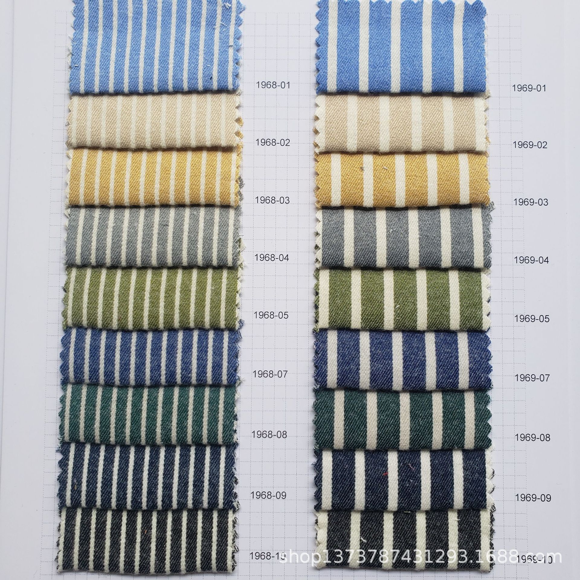 New Cotton Polyester Yarn-dyed Sanding Twill Striped Cloth Vintage Academy Style Autumn and Winter Shirt Coat Clothing Fabric