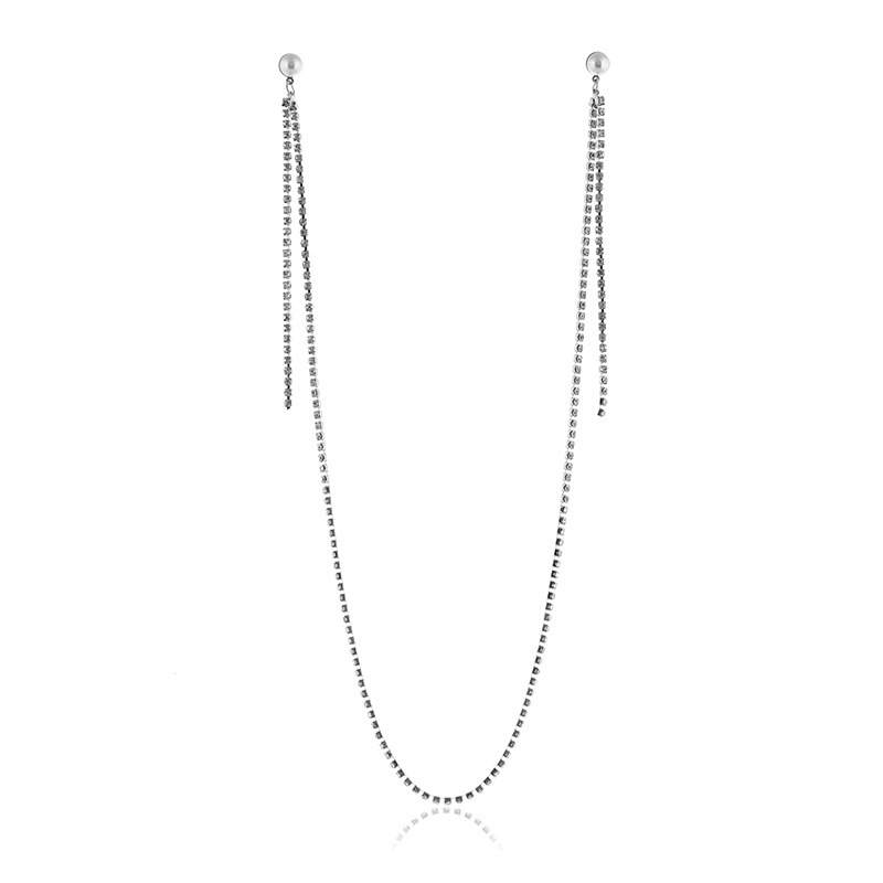 Picture of Cold style full diamond long necklace earrings halter one-piece one-piece earrings European and American personalized earrings for women