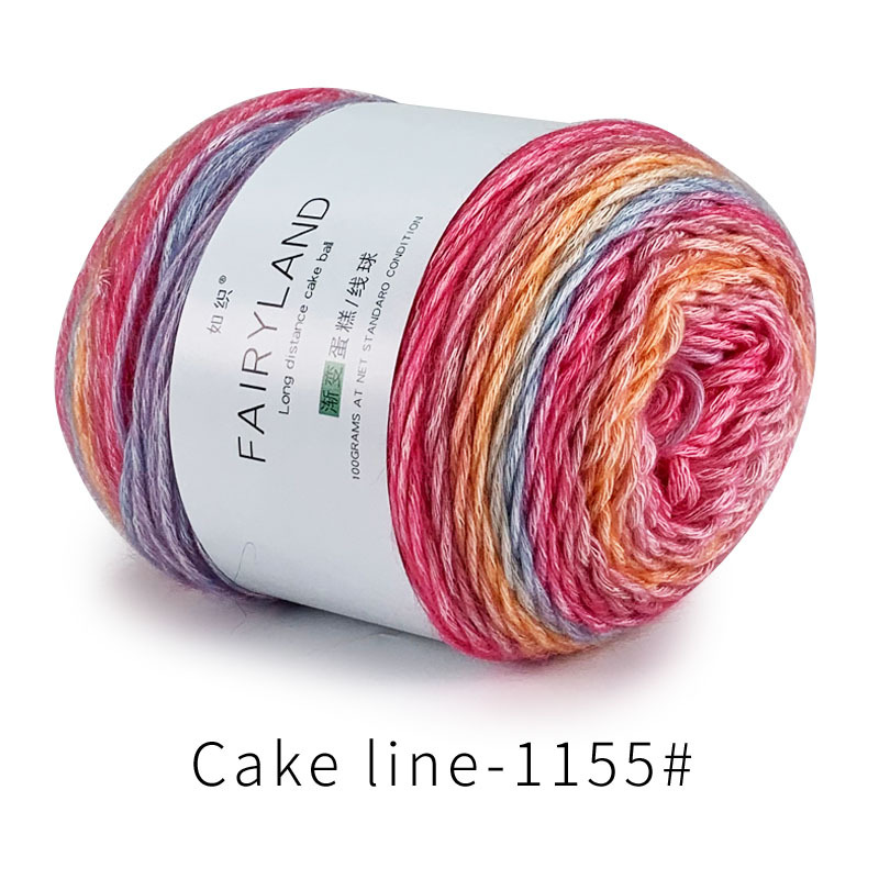 Picture of Cake line gradient segment dyed milk cotton wool ball ball scarf hat diy hand woven thread ball wholesale