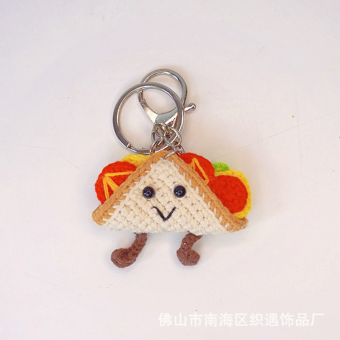 Picture of Handmade crocheted Cola package simulation food pendant creative wool woven small pendant keychain bag pendant