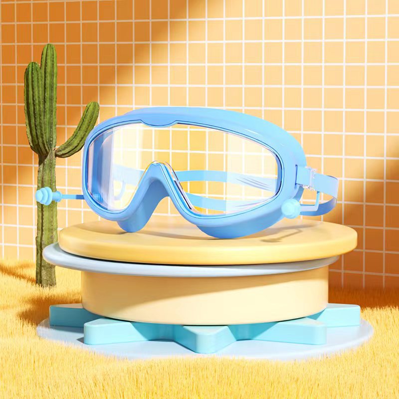 Picture of Factory direct selling children's swimming goggles large frame waterproof anti-fog professional swimming glasses student baby cute wholesale eye protection