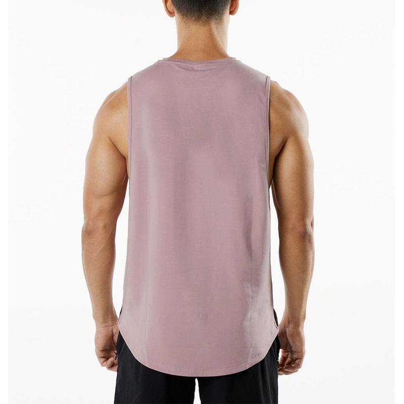 New European and American Solid Color Sports Casual Large Size Vest Men's Exercise Breathable Split Sleeveless Basketball Vest Summer