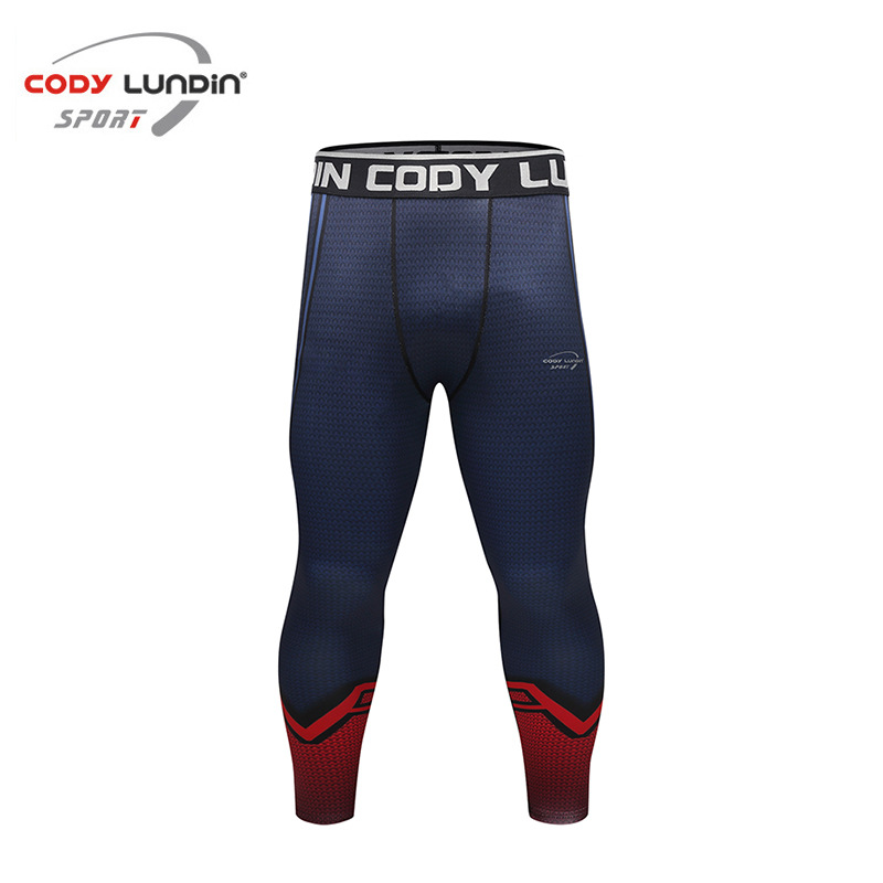 Picture of 2019 Winter new fitness trousers men running yoga 3D printing compression tights wholesale