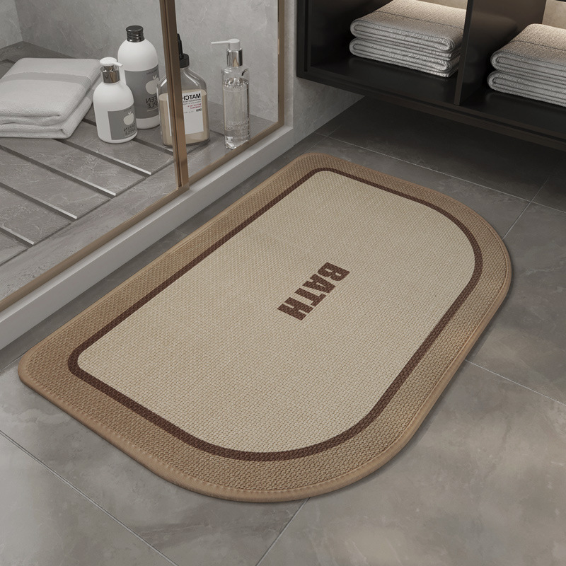 Linen Woven Bathroom Floor Mat Toilet Water Absorbent Quick-drying Cushion Toilet Dry and Wet Separation Foot Mat Toilet Door Mat