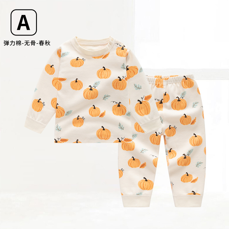 Picture of Children's autumn and winter Shu velvet Korean style clothing autumn clothes long pants boneless baby underwear home suit two pieces in stock