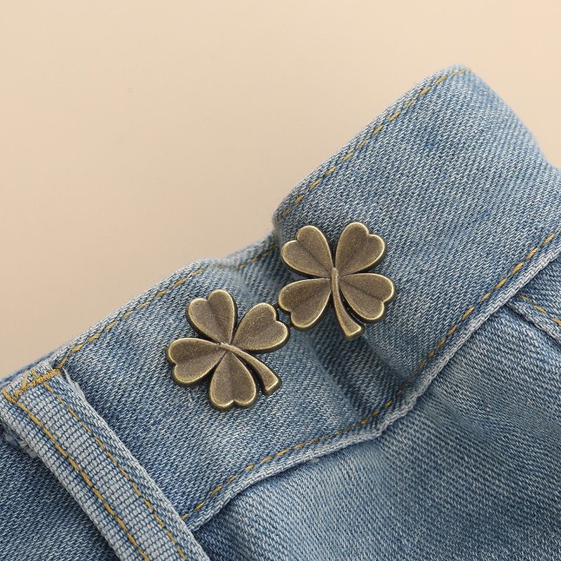 Picture of Chinese Knot Waist Buckle Pair Buckle Flat Bottom Removable Nail-free Seam-free Button Girl's Trouser Skirt Waist Size Change Artifact