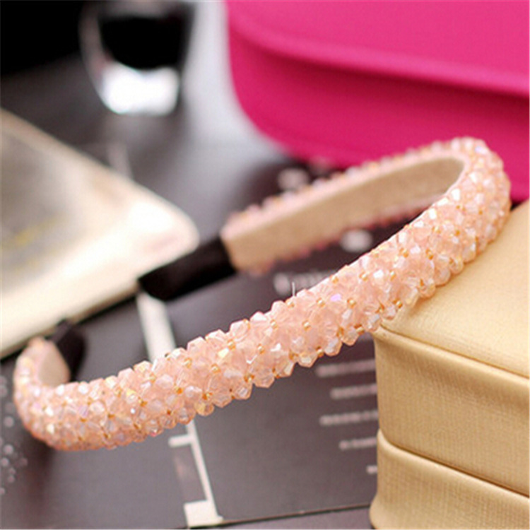 Picture of Korean style hairband luxury High sense four rows of bright crystal beaded hairband fashion sweet hair accessories wholesale