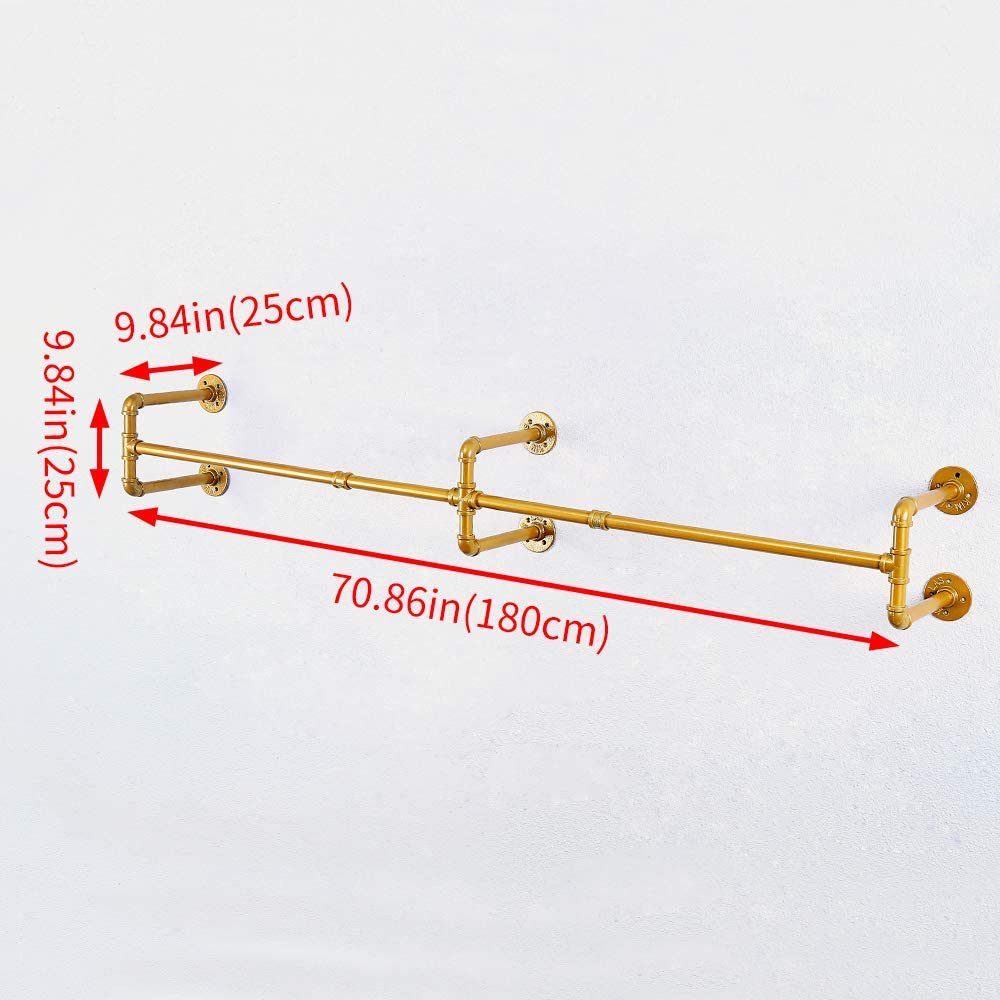 Picture of Industrial Style Metal Wall Hanging Clothes Rack Clothing Store Wrought Iron Coat Rack Clothing Props Old Water Pipe Hanger