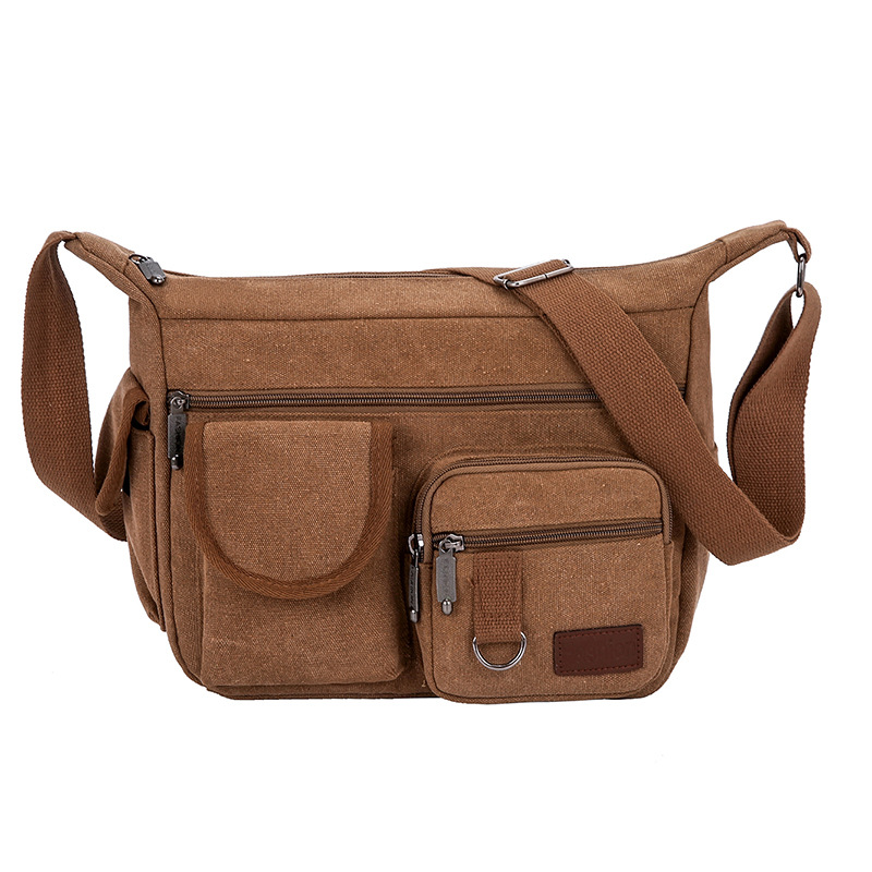 Picture of Canvas Bag Men's shoulder bag casual trendy men's bag Express Men's bag outdoor backpack large capacity crossbody shoulder bag